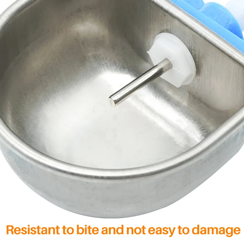 5/10Pcs Rabbit Water Bowl Farm Rabbit Automatic Drinker Rabbit Cage Fix Cup Stainless Steel Plastic Drinking Bowl