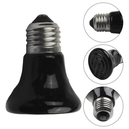 1PCS Heat Emitter Bulb 25-75W Black Ceramic Pet Reptile Breed Light Brooder Lamp Bulb For Home Pet Renovation Accessories