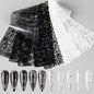10pcs Elegant Black White Lace Flowers Nail Transfer Foils Stickers Black And White Sexy Lace DIY Charms Nail Art Decoration