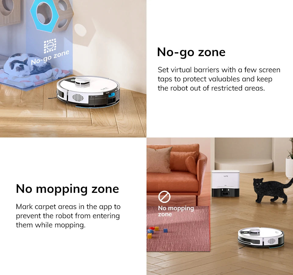 ILIFE A12 Pro Robot Vacuum and Mop Combo, LIDAR Navigation, Self Collection Dust, 3000Pa Suction, App/Remote Control
