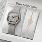 2PCS Fashion Arabic Dial Women Quartz Watch Heart Bracelet Set Square Silicone Strap Wristwatches Reloj Mujer (Without Box)