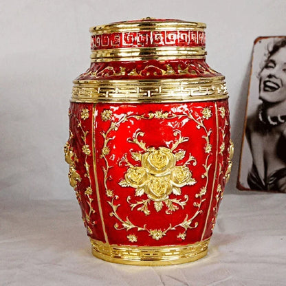 Pet Memorial Keepsake Container for Ashes Tea Canister Coffin Box for Human Ashes Metal Cremation Animal Urn Funeral Home Decor