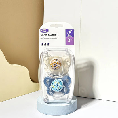 New 2pcs/4pcs Baby Pacifier with Cover, Flower-design Printed Soother with Thumb Nipple,Perfect Baby Shower Gift for Boy Girl
