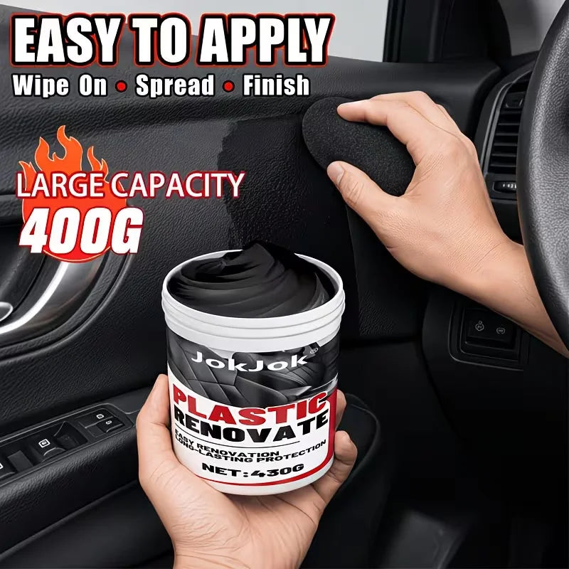 Car Plastic Shine Paste - Multi-Purpose Interior And Exterior Trim Renewal Wax, Helps Restore Glossy End for Doors, Dashboards