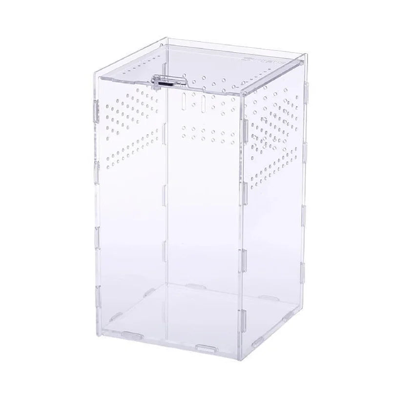 Acrylic Transparent Reptile Terrarium Breeding Box Turtle Cage Nano Arboreal Tarantula Enclosure Dearded Dragon Reptiles Habitat
