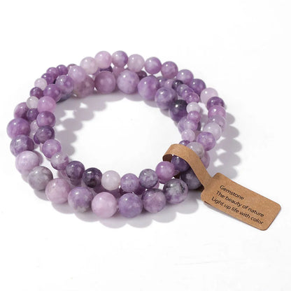 3pcs/set Natural Stone Beads Bracelet For Women Men 4 6 8 MM Indian Moss Agates Rhodonite Quartzs Jewelry Bracelet Gift Fashion