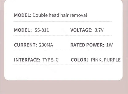 Electric Razor for Women Bikini Underarm Lady Facial Razor Waterproof Double Head Hair Removal Epilator Electric Female Trimmer