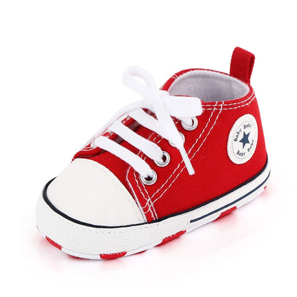 New Baby Shoes Boys Girls Classic Canvas Casual Sneakers Spring Newborn First Walker Toddler Soft Sole Non-Slip Walking Shoes