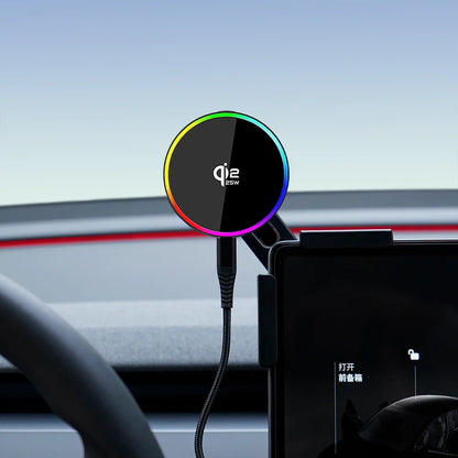 Car Phone Mount Holder 15W and 25W Qi2.2 Magnetic Wireless Charger Compatible with MagSafe for Tesla Model Y 3 JUNIPER 2026