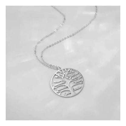 Custom Tree of Life Necklace Personalized Name Multiple Name Family Member Stainless Steel Necklace Mother's Day Gift For Mom