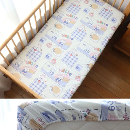 Baby Crib Fitted Sheet Newborns Bed Linen Children Cotton Cot Mattress Cover Protector For Toddler 130x70cm Allow Custom Size