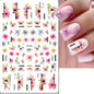 3d Nail Art Decals Spring Booming Violets Lavenders Purple Blue Pink Flowers Butterflys Stickers Decoration For Nail Tips Beauty