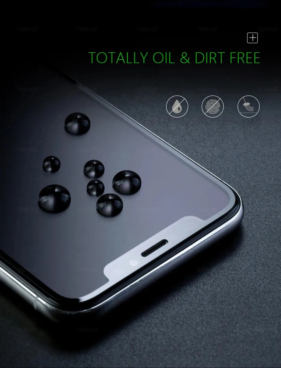 1-3Pcs Anti Fingerprint Frosted Matte Screen Protector for iPhone X XS 11 12 13 Mini 14 15 16 17 Air Pro Max Plus Tempered Glass