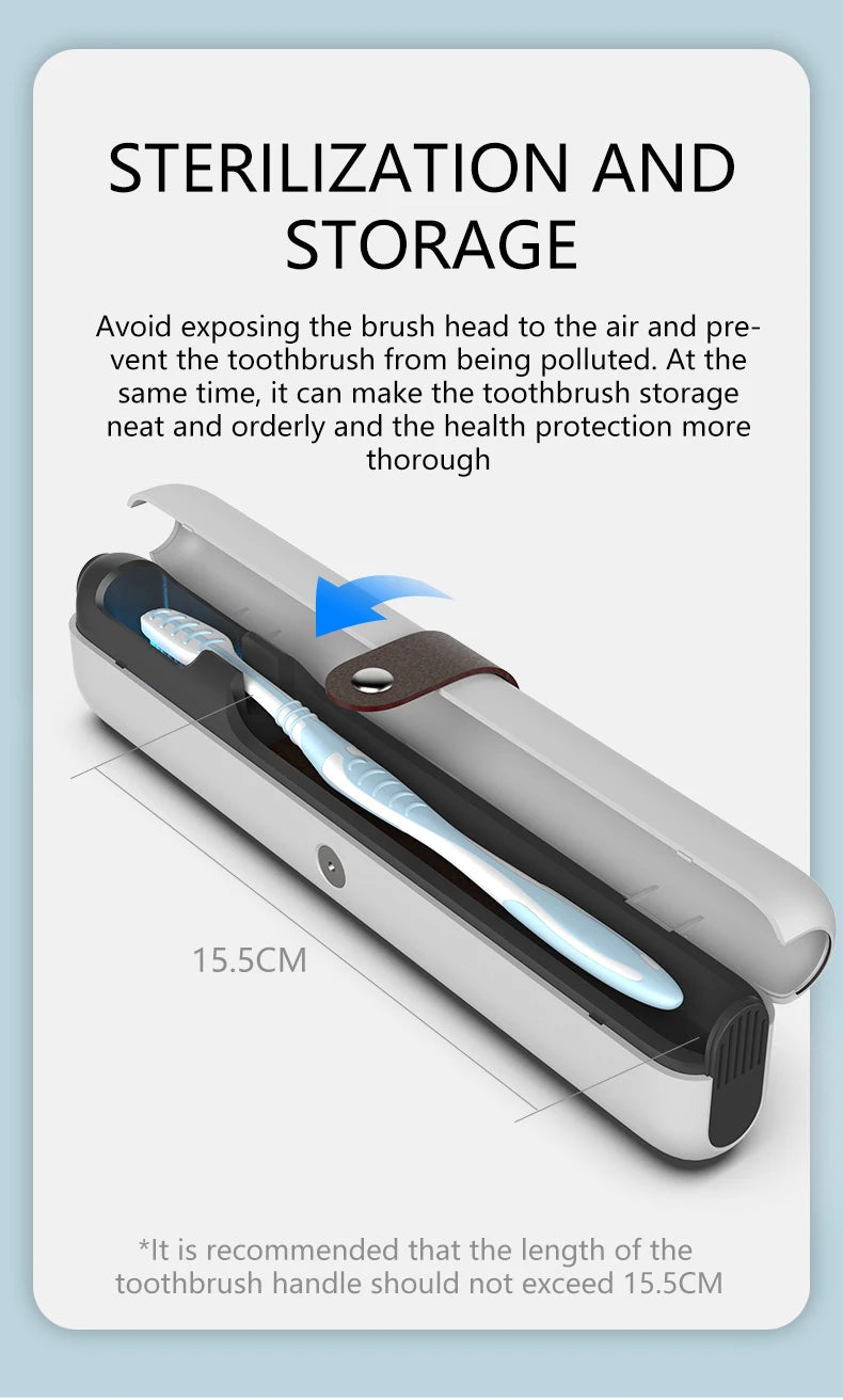 HOMEFISH Rechargeable Mini UV light toothbrush sanitizer sterilizer case for for Traveling
