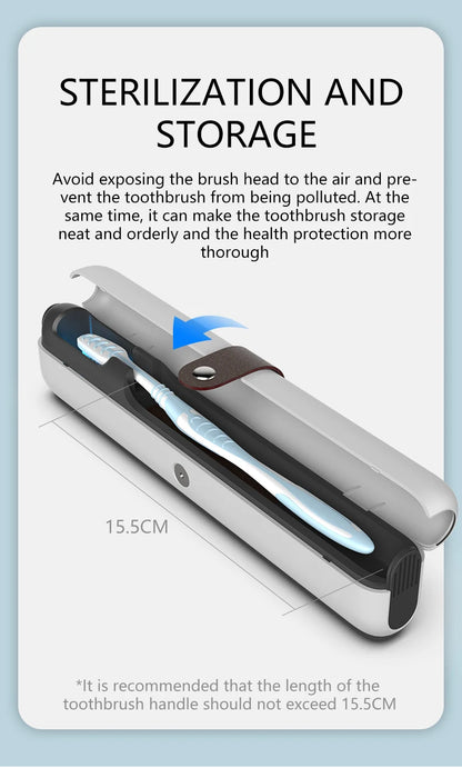 HOMEFISH Rechargeable Mini UV light toothbrush sanitizer sterilizer case for for Traveling