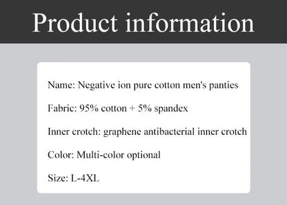 Men’s Boxer Shorts Non-Marking Mid Waist Anion Technology Comfort Underwear Breathable Massage Design Black Men’s Underpants