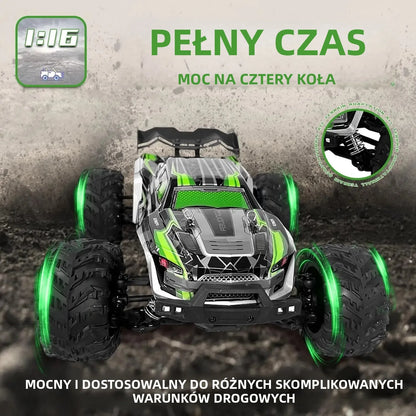 "1:16 4WD RC Car (50km/h): LED Lights, Off-road High-Speed Drift. For Boys & Off-road Fans. Monster Truck Toy – Christmas & New