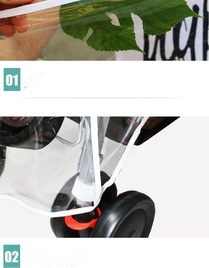 Universal Type Breathable Baby Pushchs Rain Cover For Twins Transparent Environmentally PVC Stroller Raincoat Wind Dust Shield