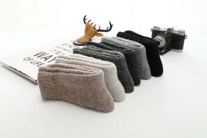 Men Thick Solid Color Socks Merino Wool Warm Winter Snow Thermal Socks Calceta Hombre Skarpety Meskie
