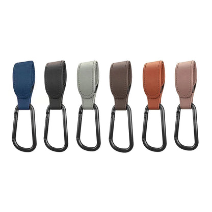 1/2pcs PU Leather Baby Bag Stroller Hook Pram Cart Organizer 360 Degree Rotatable Hook High-quality Crochet Stroller Accessories