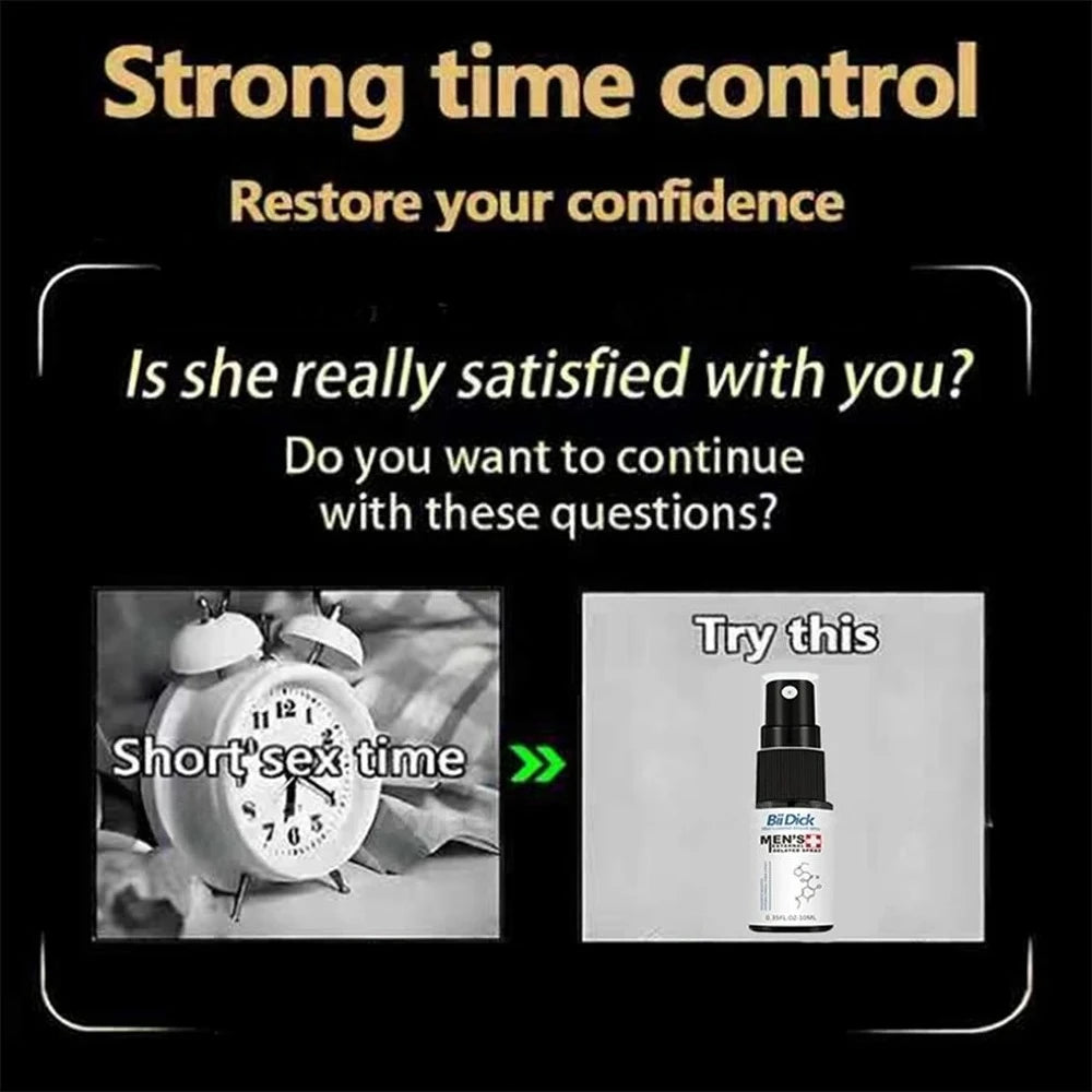 60 Minutes Long Lasting Men's Sex Spray, Without Ejaculation Spray for Men, Fast Erection, Premature Ejaculation Adult Product