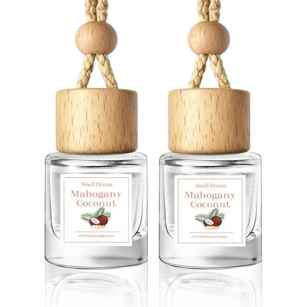 2 Pack Car Air Freshener Diffuser 2 Pack Hanging Air Freshener Diffuser - Vanilla Cream Fragrance Oil Air D iffuser for Car