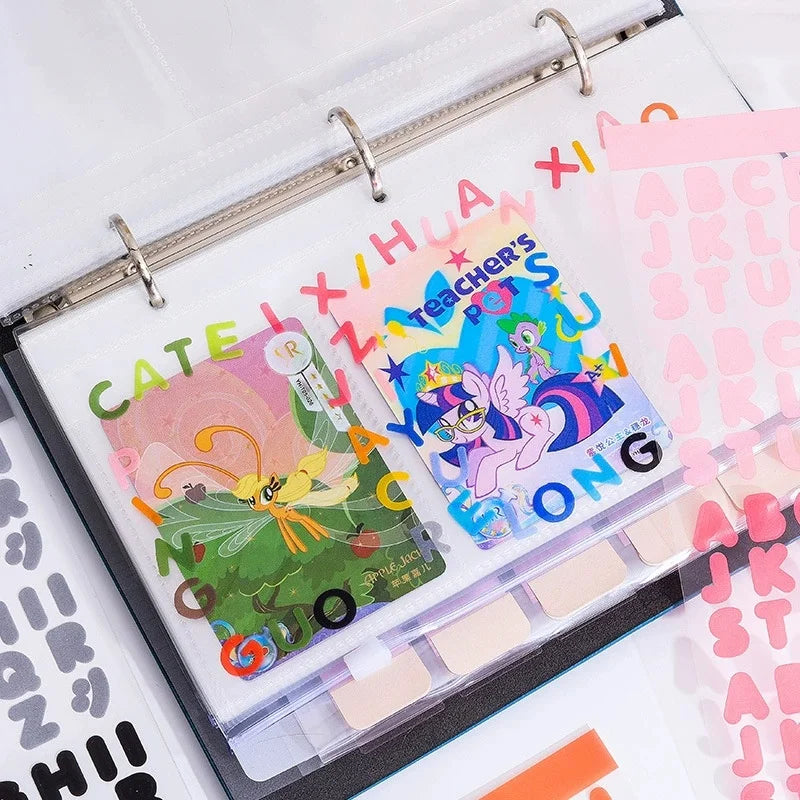 8 Sheets Vibrant Alphabet PET Stickers, Colorful English Letter Decals For Journaling, Scrapbooking & DIY Craft Supplies