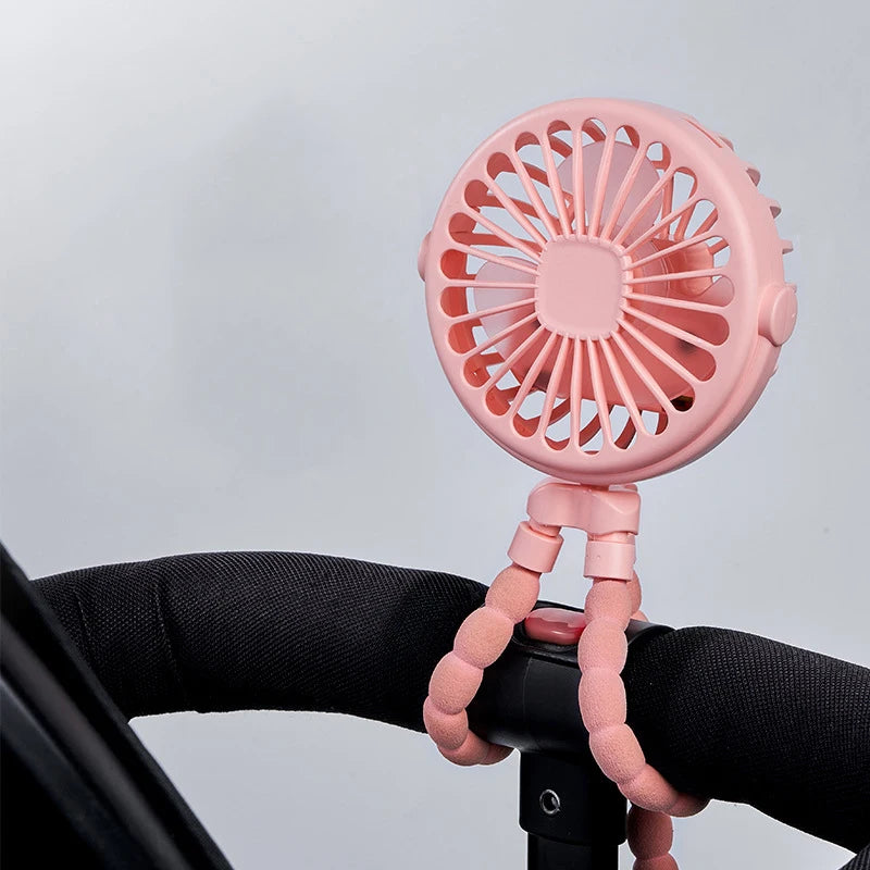 Mini Clip On Fan for Car Seat Crib Baby Stroller Fan Handheld Rechargeable USB Fan Small Cooling Fans Baby Stroller Accessories