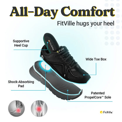FitVille Men's Extra Wide Orthopedic Walking Shoes, Arch Support Lightweight Non Slip Running Sneakers, Pain Relief Footwear for Flat Feet, Plantar Fasciitis & Severe Heel Pain
