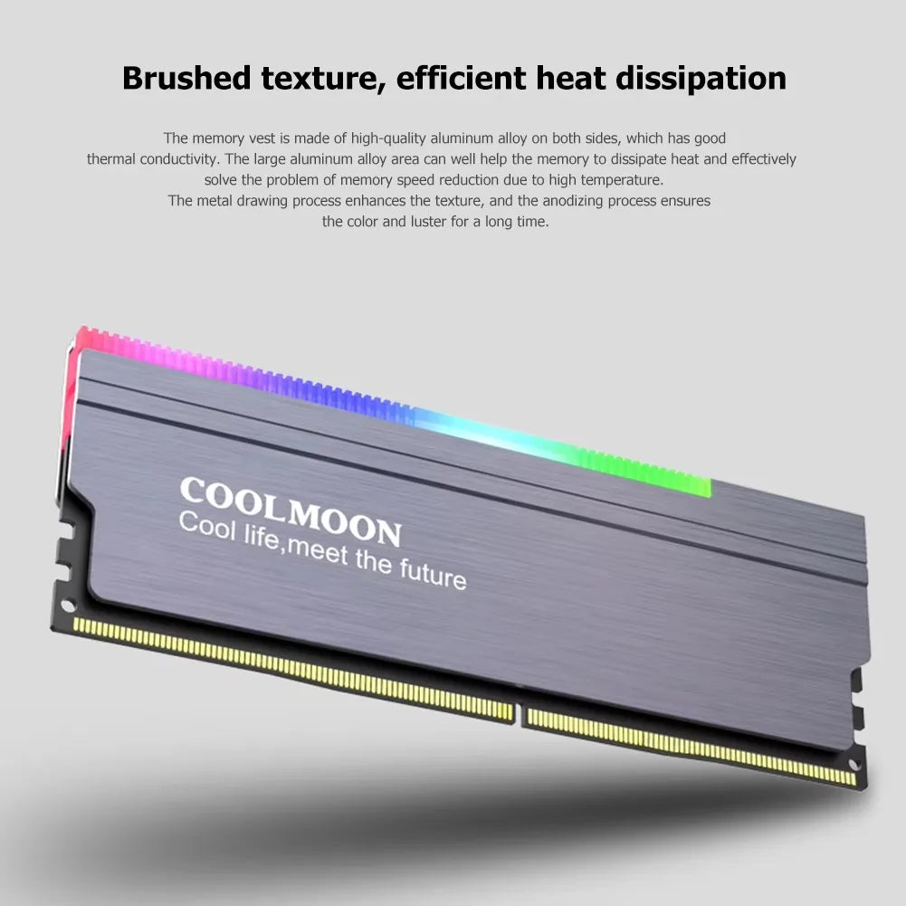 ARGB RAM Cooling Armor Memory Customized Heat Sink Cooler  Aluminum Cooling Vest Radiator 5V PIN Addressable PC Case Accessories