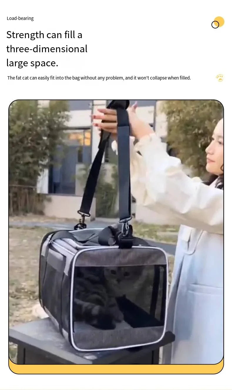 Large Capacity Mesh Breathable Pet Bag Outdoor Portable Cat Backpack Breathable Mesh Pet Travel Carrier Cats Daily Outdoor Use