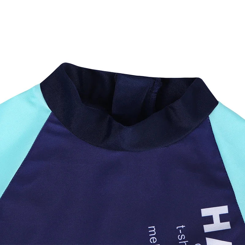 2-10T Summer Kids Boy Swimsuits Vacation Beach Pants Long sleeve Tops with Hat Toddler Sets Fashion Children Surfing Swim Suit
