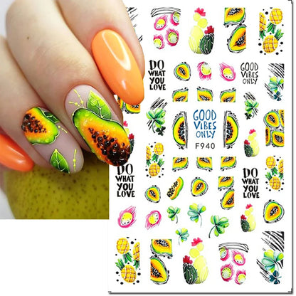 3d Nail Art Decals Spring Booming Violets Lavenders Purple Blue Pink Flowers Butterflys Stickers Decoration For Nail Tips Beauty