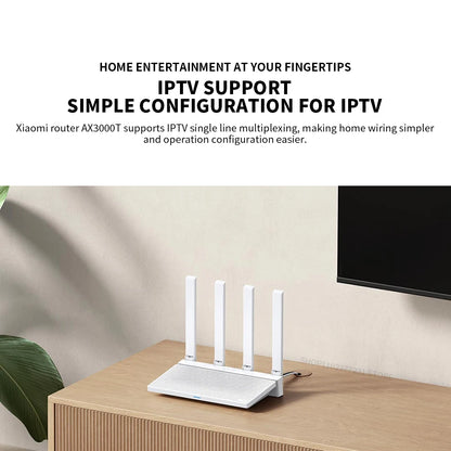 2024 NEW Original Xiaomi AX3000T Router 2.4GHz 5GHz 1.3GHz CPU 2X2 160MHz WAN LAN LED NFC Connection for Home Office Games Mi