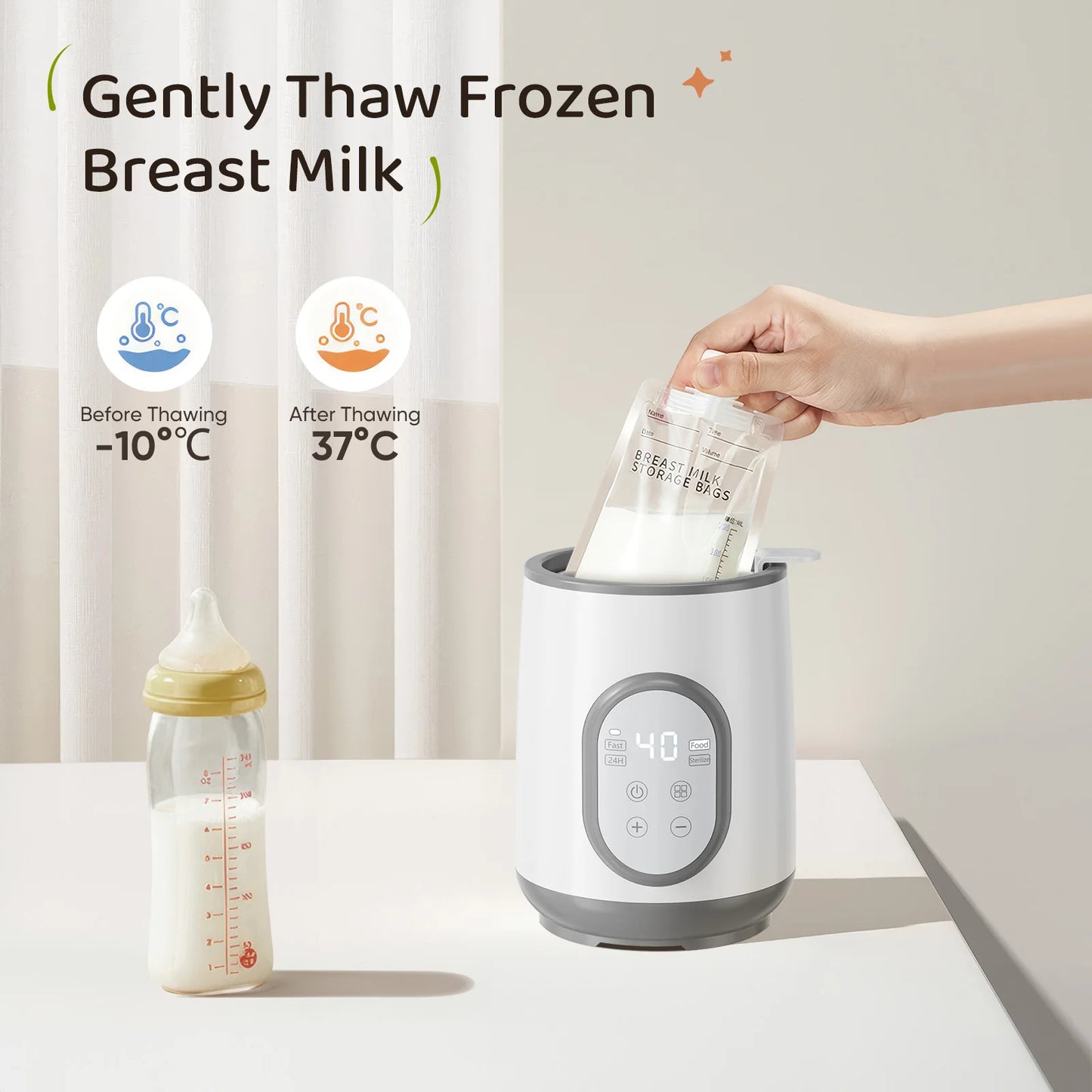 Baby Bottle Warmer Sterilizer Multifunction Breast Milk Warmer Accurate Temperature Control Baby Bottle Heater Baby Newborn Item