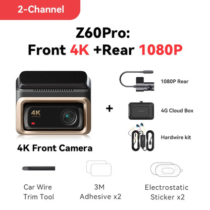 DDPAI Z60 Pro 4K Dash Cam Auto Dashcam Front GPS Car Camera for Dual SONY Sensor WiFi ADAS Night Vision DVR Video Recorder