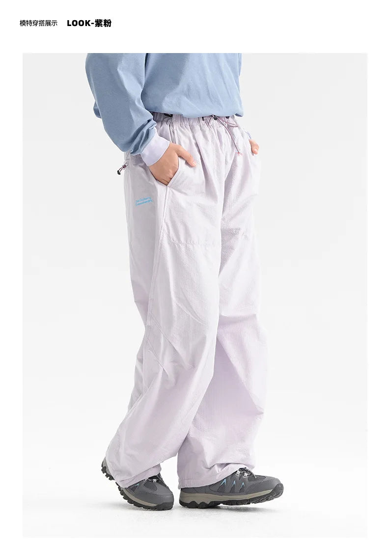 Men Streetwear Fashion Loose Casual Lightweight Quick Dry Sport Pants Women Outdoor Techwear Cargo Baggy Pant Boy Girl Trousers