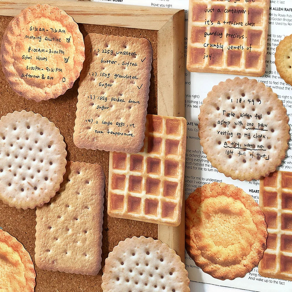 30pcs Biscuit Plan Series Retro Ins Dessert Biscuit Theme Message Memo Creative DIY Handmade Scrapbook Aesthetic Material