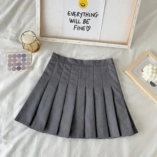 Solid Color A-line Short Women Summer Western Cloth Fabric High Waist Slim Half Skirt Autumn Winter Jk Short Skirt Sweet Style
