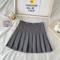 Solid Color A-line Short Women Summer Western Cloth Fabric High Waist Slim Half Skirt Autumn Winter Jk Short Skirt Sweet Style