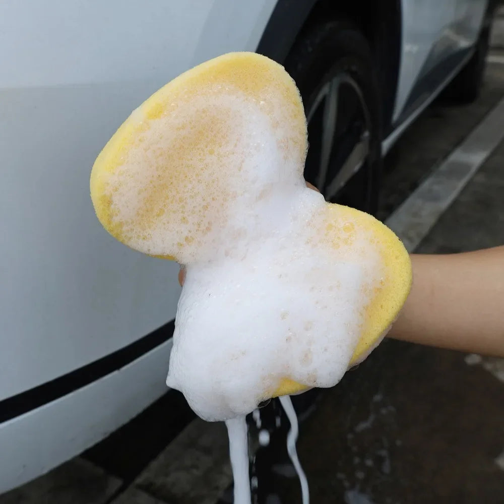 Large Car Wash Sponge Multi-Purpose High-Density Yellow Honeycomb Sponge Block for Automotive Detailing Waxing Seam Cleaning