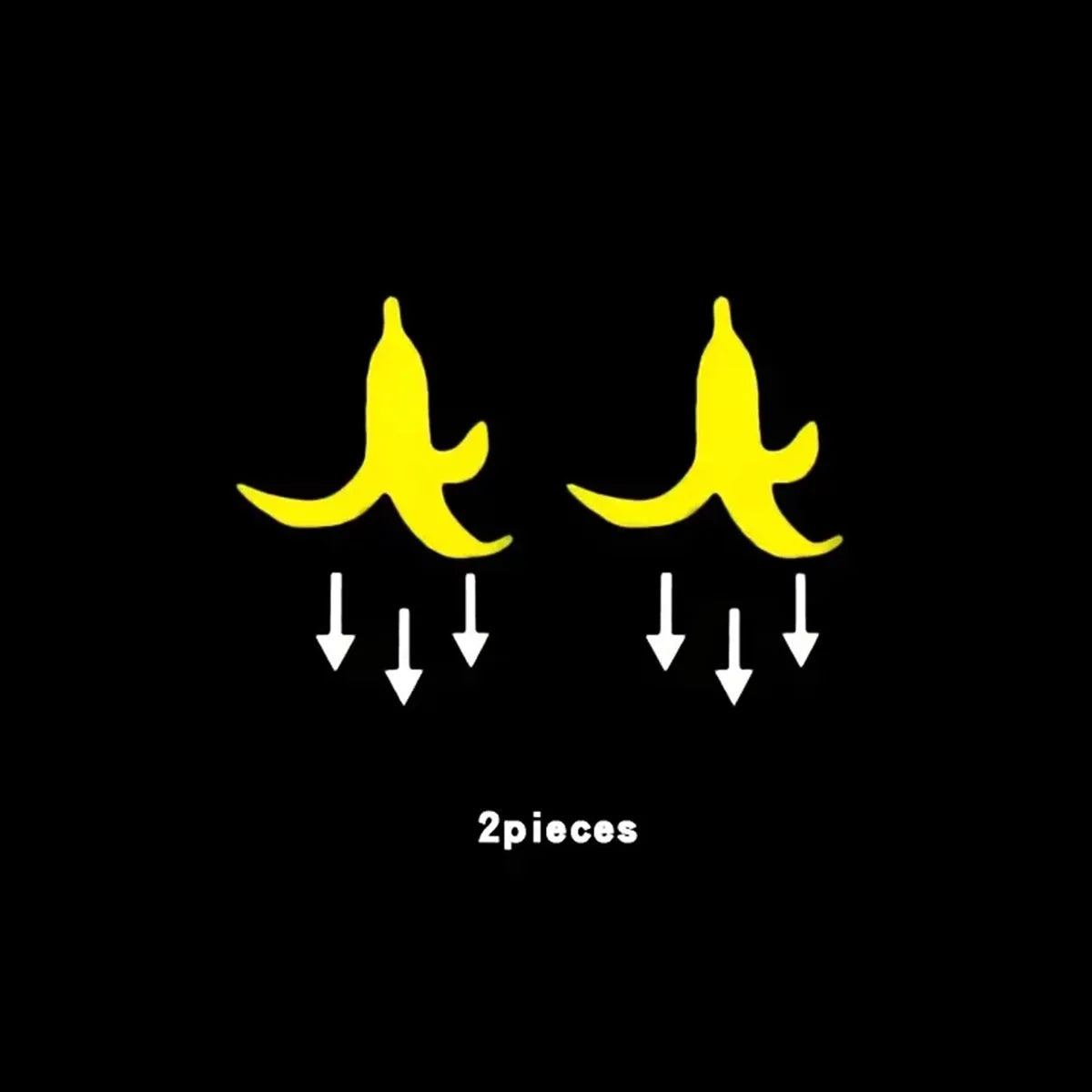 2Pcs Banana Peel Button Decals, Funny Car Stickers, Waterproof PVC Accessories for Motorcycle Car Truck Vehicle