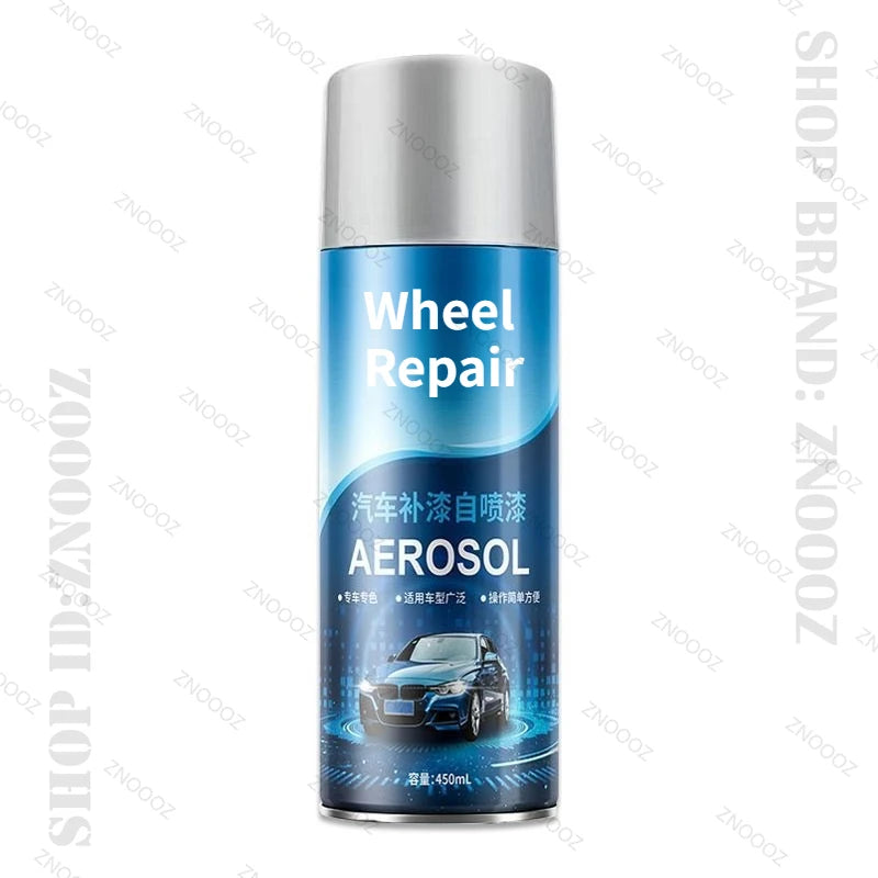 450ml Silver Series Alloy Automotive Wheel Repair Spray Paint - DIY Scratch Remover, Touch Up Paint Quick Matte Bright black