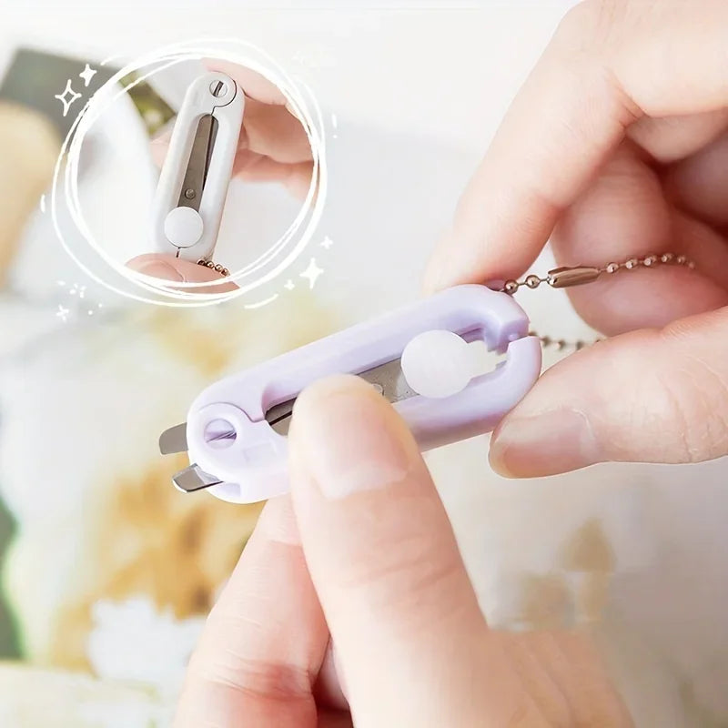1pc Mini Portable Folding Scissors Creative In Pastel Colors Stainless Steel Paper Cutting Art Projects Office School Supplies