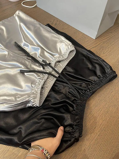 Glossy Pockets Men's Shorts Outdoor Fitness Male Plus Size Casual Sports Basketball Bottoms