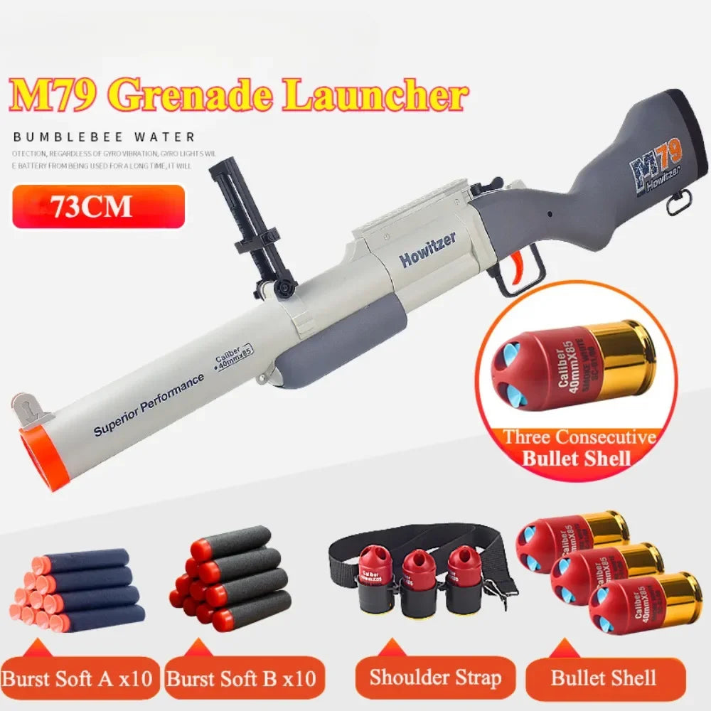 M79 Shell Ejecting Soft Bullet Toy Gun for Outdoor Shooting CS Game Manual Loading Launchers Toys Christmas Gift for Adult