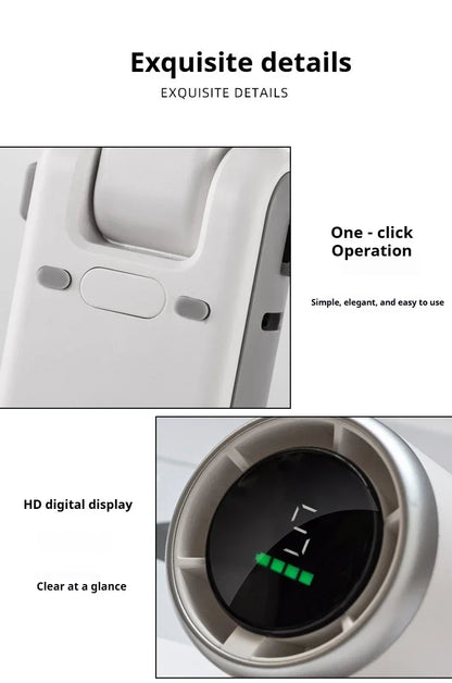Mini Fan Portable Handheld Fan 5 Speed Wind Speed LED Display Outdoor Foldable/neck Hanging Brushless Silent Fan 2400mah