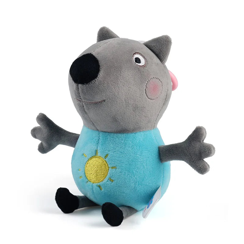 16-19CM Genuine Peppa Pig Bundle pocket 8 Friends Daddy Mammy Peppa George Plush Bahs Stuffed Dolls Pajamas Peppa Kids Gift