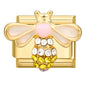 Hot Zircon Rose Flowers Heart Pearl Bowknot Cherry Pendant Italian Charm Links Fit 9mm Stainless Steel Bracelet Women DIY Making