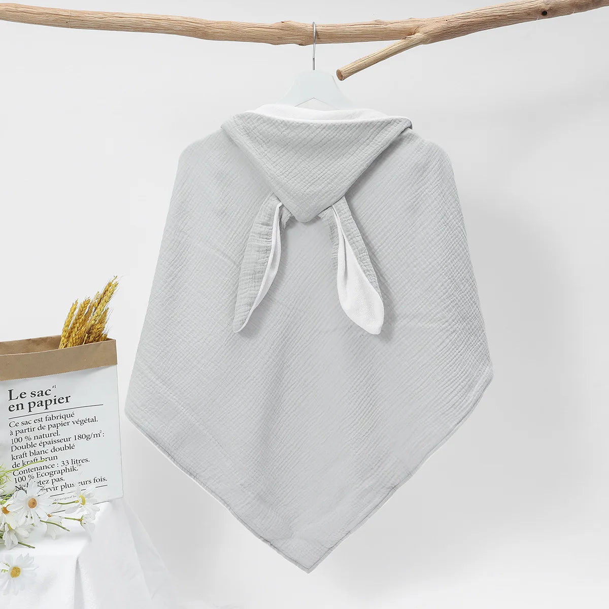 Baby Cotton Hooded Bath Towels Rabbit Ears Cloth Towel Cloak Beach Bathrobe Soft Wrap Blanket for Infants Newborn Boys Girls
